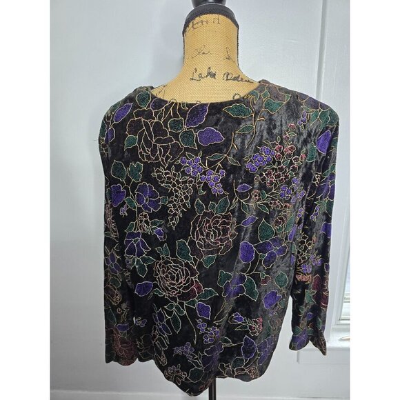 Vintage Velvet Victorian Vampy Floral Jacket - Picture 11 of 11